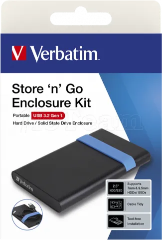 Photo de Boitier externe Verbatim Store'N'Go USB 3.2 - S-ATA (Noir)