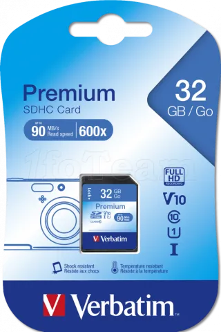 Photo de Carte mémoire SD Verbatim U1 Premium - 32Go