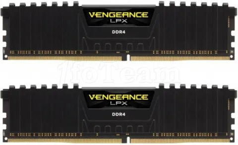 Photo de Kit Barrettes mémoire 16Go (2x8Go) DIMM DDR4 Corsair Vengeance LPX  3000Mhz (Noir) CL15