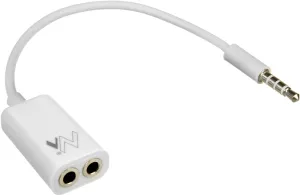 Photo de Adaptateur 2xJack 3,5 (Micro+casque) Maclean vers 1xJack 3,5 (Blanc)