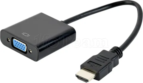 Photo de Adaptateur CableXpert HDMI mâle vers VGA femelle 15cm (Noir)