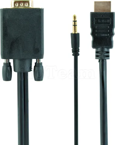 Photo de Adaptateur CableXpert HDMI mâle vers VGA Mâle + Jack 3.5mm 1.8m (Noir)