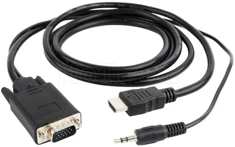 Photo de Adaptateur CableXpert HDMI mâle vers VGA Mâle + Jack 3.5mm 1.8m (Noir)