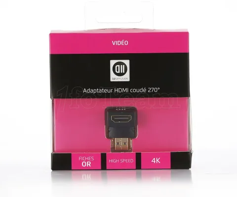 Photo de Adaptateur D2 Diffusion HDMI 2.0 mâle (Type A) vers HDMI femelle (Type A) Coudé à 270° (Noir)