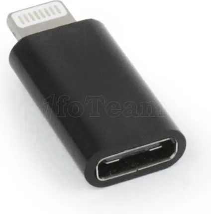 Photo de Adaptateur Gembird USB-C vers Lightning (Noir)