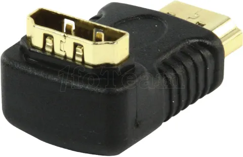 Photo de Adaptateur HQ HDMI mâle (Type A) 1.4 vers HDMI femelle (Type A) Coudé à 90° (Noir)