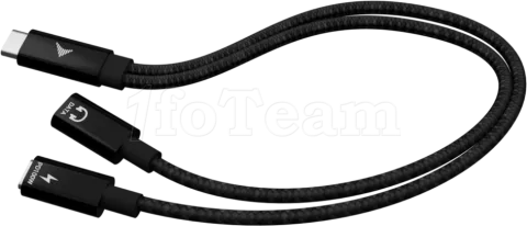 Photo de Adaptateur I-Tec USB-C vers 2x USB-C 30cm M/F (Noir)