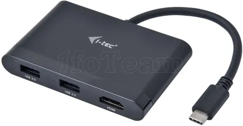 Photo de Adaptateur I-Tec USB-C vers HDMI et 2x USB-A (Noir)