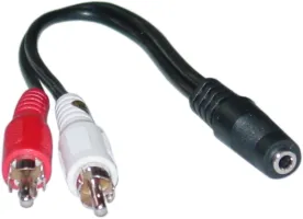 Photo de Adaptateur Jack 3"1/2 F vers 2x RCA M 0.20m