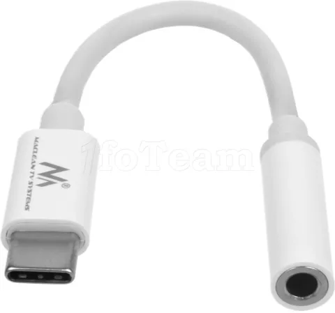 Photo de Adaptateur Maclean USB Type C vers Jack 3,5mm M/F (Blanc)