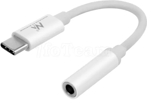 Photo de Adaptateur Maclean USB Type C vers Jack 3,5mm M/F (Blanc)