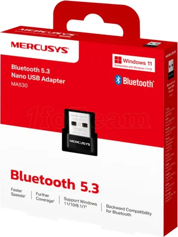Photo de Adaptateur Mercusys MA530 Nano USB BlueTooth 5.3 (Noir)
