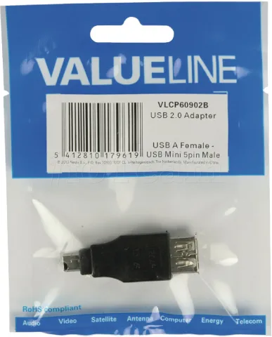 Photo de Adaptateur mini USB mâle vers USB femelle