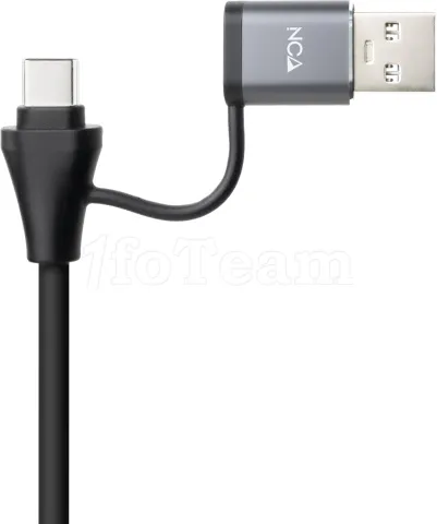 Photo de Adaptateur Nanocable USB-C/USB-A mâle vers RJ45 femelle 0.15m (Gris)