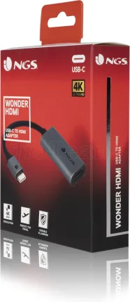 Photo de Adaptateur NGS HDMI femelle 2.0 vers USB mâle Type C