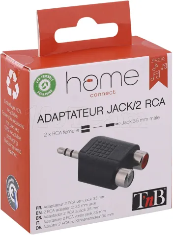 Photo de Adaptateur T'nB Jack 3.5mm mâle vers 2x RCA femelle (Noir)