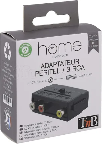 Photo de Adaptateur T'nB Péritel mâle vers 3x RCA femelle (Noir)