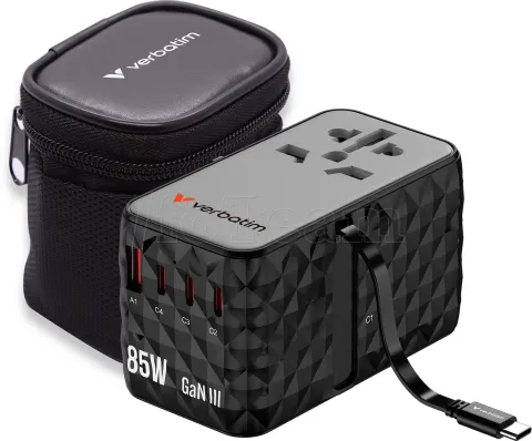 Photo de Adaptateur universel de voyage Verbatim Charge'N'Travel 85W (Noir)