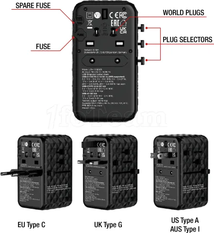 Photo de Adaptateur universel de voyage Verbatim UTA-10 140W (Noir)