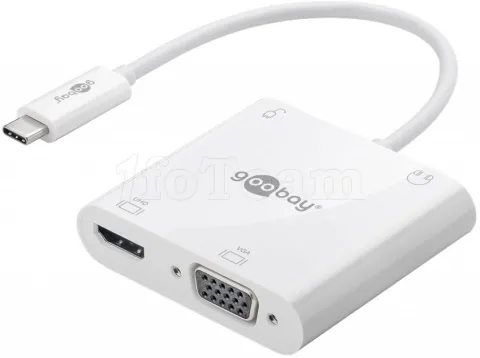 Photo de Adaptateur USB 3.0 Type C 100W Goobay vers HDMI + VGA (Blanc)