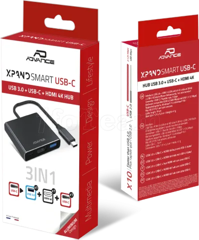 Photo de Adaptateur USB 3.0 Type C Advance Xpand Smart vers HDMI + 1xUSB Type C et 1x USB Type A