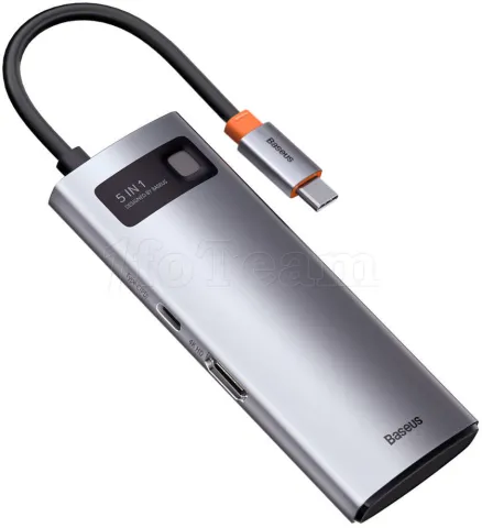 Photo de Adaptateur USB 3.0 Type C Baseus Metal Gleam 5en1 (Gris)