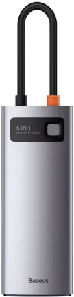 Photo de Adaptateur USB 3.0 Type C Baseus Metal Gleam 5en1 (Gris)