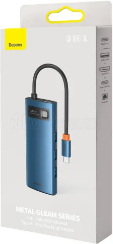 Photo de Adaptateur USB 3.0 Type C Baseus Metal Gleam 6en1 (Bleu)