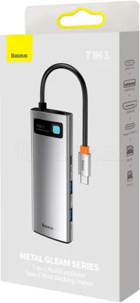 Photo de Adaptateur USB 3.0 Type C Baseus Metal Gleam 7en1 (Gris)