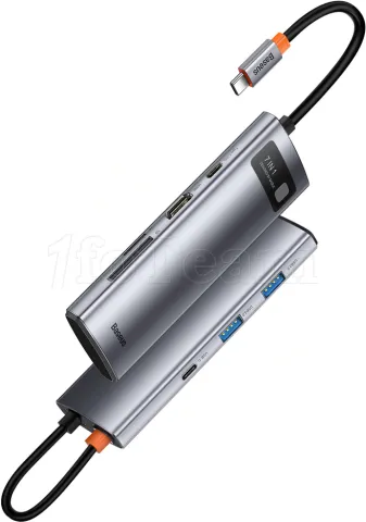 Photo de Adaptateur USB 3.0 Type C Baseus Metal Gleam 7en1 (Gris)