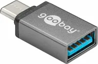 Photo de Adaptateur USB 3.0 Type C Goobay vers USB Type A OTG (Gris)