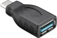 Photo de Adaptateur USB 3.0 Type C Goobay vers USB Type A OTG (Noir)