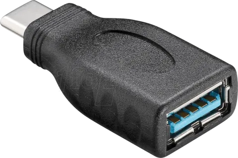 Photo de Adaptateur USB 3.0 Type C Goobay vers USB Type A OTG (Noir)