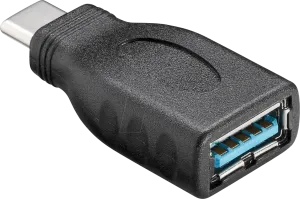 Photo de Adaptateur USB 3.0 Type C Goobay vers USB Type A OTG (Noir)