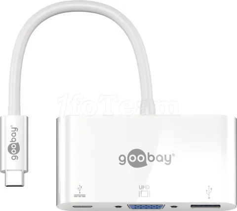 Photo de Adaptateur USB 3.0 Type C Goobay vers VGA, USB Type C et A