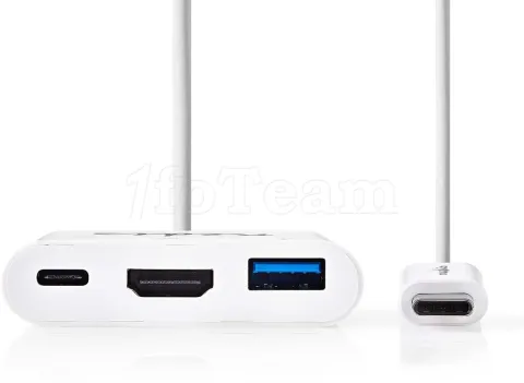 Photo de Adaptateur USB 3.0 Type C Nedis vers USB A, HDMI et USB C (Blanc)