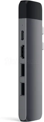 Photo de Adaptateur USB 3.0 Type C pour Macbook Pro Satechi Pro Hub vers RJ45, HDMI, SD, USB-A et Type C (Gris)