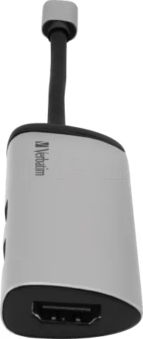Photo de Adaptateur USB 3.0 Type C Verbatim vers HDMI, USB Type C et A (Argent)