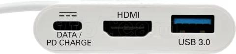 Photo de Adaptateur USB 3.2 Type C Eaton Tripp Lite vers HDMI, USB Type C et A (Blanc)