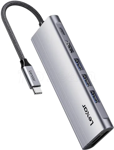 Photo de Adaptateur USB 3.2 Type C Lexar H31 vers HDMI, USB Type A/C, carte SD&Micro SD (Argent)