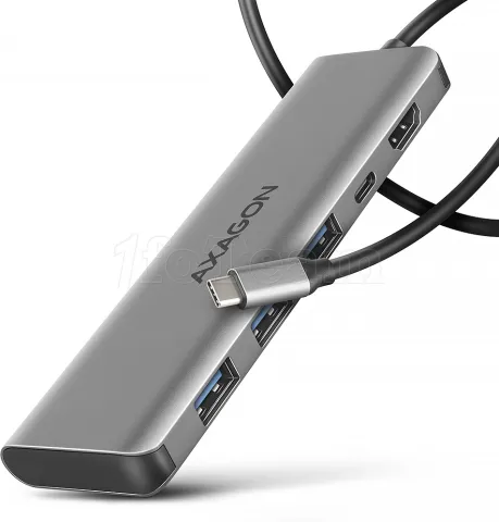 Photo de Adaptateur USB-C 3.0 Axagon HMC-5H vers HDMI, 4x USB-A/C (Gris)