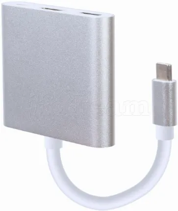 Photo de Adaptateur USB-C 3.0 CableXpert vers HDMI, USB-A/C (Argent)