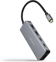 Photo de Adaptateur USB-C 3.2 Nanocable vers HDMI, USB Type A/C (Gris)
