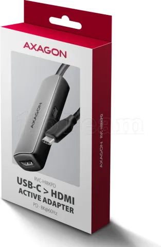 Photo de Adaptateur USB-C Axagon vers HDMI 2.1 M/F 15cm (Gris)