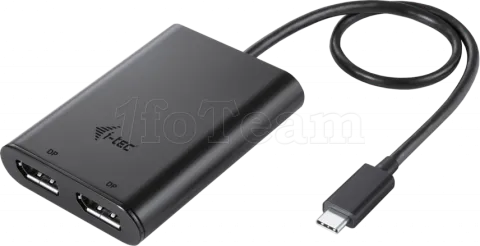 Photo de Adaptateur USB-C I-Tec Dual 4K vers 2x DisplayPort (Noir)