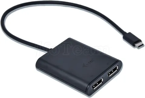Photo de Adaptateur USB-C I-Tec Dual 4K vers 2x DisplayPort (Noir)
