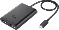 Photo de Adaptateur USB-C I-Tec vers 2x DisplayPort (Noir)