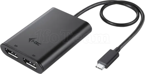 Photo de Adaptateur USB-C I-Tec vers 2x DisplayPort (Noir)