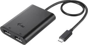 Photo de Adaptateur USB-C I-Tec vers 2x DisplayPort (Noir)