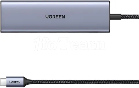 Photo de Adaptateur USB-C Ugreen vers 1x HDMI + 3x USB-A + 1x USB-C 100W (Gris)